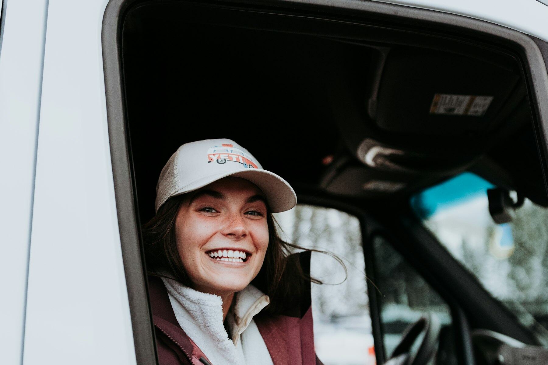 Professional driver at the wheel of a late-model tractor